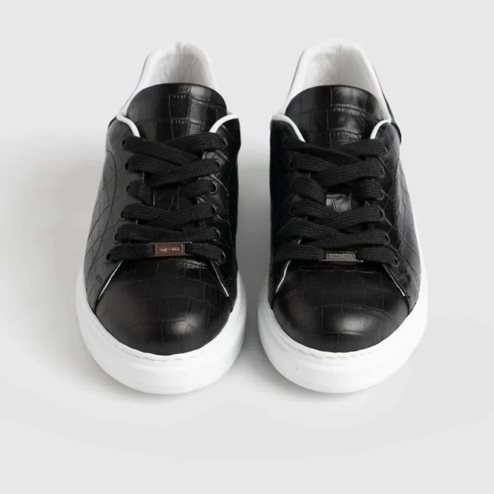 Saint + Sofia Hampstead Sneaker - Croc Black
